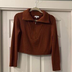 Gianni Bini Rust Ribbed Turtleneck Sweater
